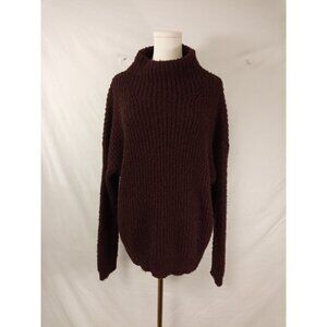 Apt. 9 Women's Burgundy Cable Knit Cowl-Neck Sweater Size Large